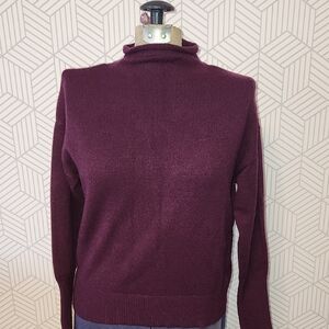 Express Eggplant Purple Plum Mock Neck Sweater Women's Size XS Extra Small